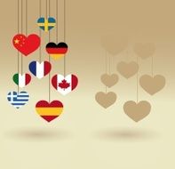 Heart shaped flags Hanging