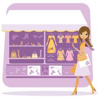Girl shopping clothes shoes and accessories