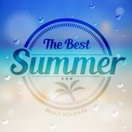 the best summer label on beach background