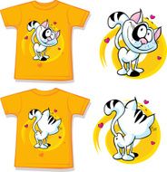 kid shirt with cute cat printed N2