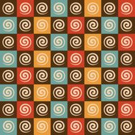 Retro spiral and square pattern background N2
