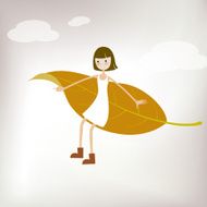 girl sitting on the leaves of flight N2
