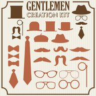 Gentlemen Retro Creation Kit &ndash; Mustaches Hats Glasses Bows and Ties