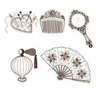 Lady&#039;s vintage beauty accessories collection