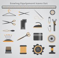 Sewing Equipment Icons Set N4