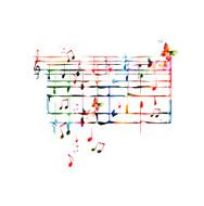 Colorful background with music notes N5