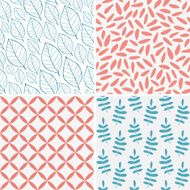 Set of seamless abstract and floral patterns N3