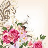 Floral background with roses and flowers