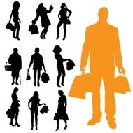Vector silhouette of a people N86