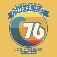 Surfing t-shirt graphic design Santa Monica California surf typ