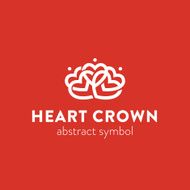 Abstract ornate heart crown symbol logo