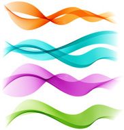 Set of vector color curve lines design element N4