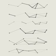 Set of abstract vector geometric shapes with chroma aberration effect