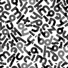 Seamless halftone print textured background alphabet letters N4