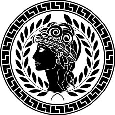 black stencil of patrician women
