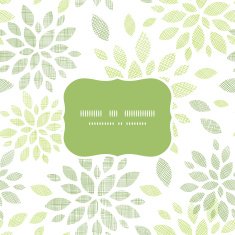 Fabric textured abstract leaves seamless frame pattern background