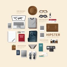 Infographic fashion design flat lay idea Vector illustration