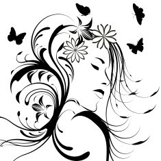 Beautiful girl with flowers in hair N4