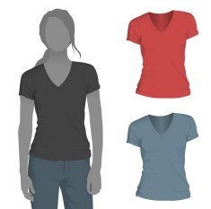 Women's V-Neck T-Shirt Mockup Template