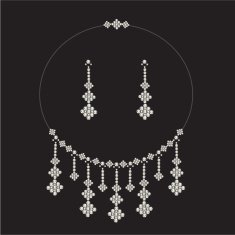 vintage diamond necklace set with earrings - jewellery