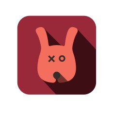 rabbit face flat icon design Animal icons series