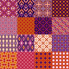 Set of classic bright geometric patterns N2