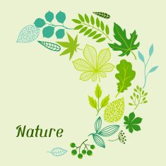 Background of stylized green leaves N6