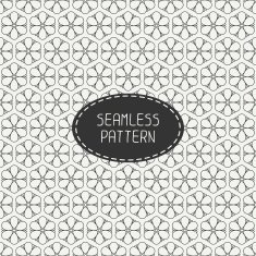Vector seamless retro vintage hipster line pattern with flowers N6
