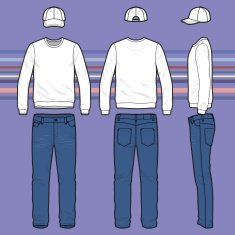 Sweatshirt cap and jeans set