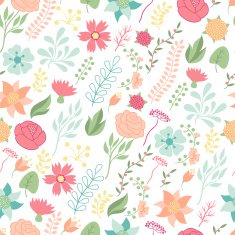 Seamless floral pattern with pretty stylized flowers N9