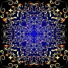 of a circular gold floral patterns and precious stones N2