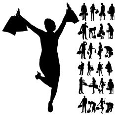 Vector Silhouette Of People N363