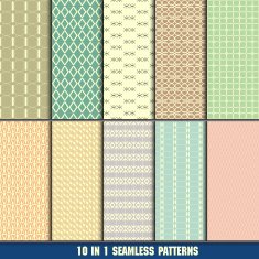 collection of modern seamless patterns for making wallpapers