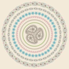 Paisley circle frame set Vector Oriental motif