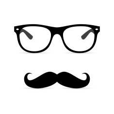 Hipster glasses with mustache Vector illustration N2