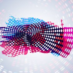 abstract colorful polka dots with brush pattern background