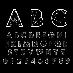 alphabetic fonts and numbers N39