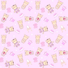 Child seamless pattern with cats N2