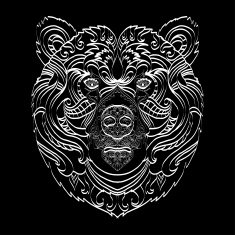 Ornamental white line bear