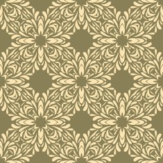 Seamless circle vintage flower pattern background N10