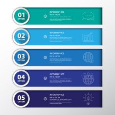Design flat shadow step number banners graphic or website Vecto N2