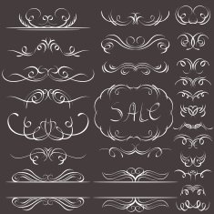 Calligraphy decorative borders ornamental rules dividers N5