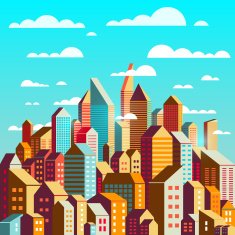 Colorful city at daylight