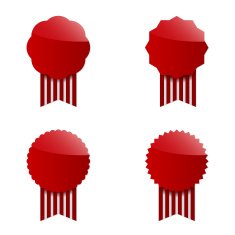 Set of red banners isolated on white
