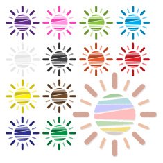 Vector set of sun icon