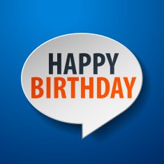 happy birthday 3d Speech Bubble