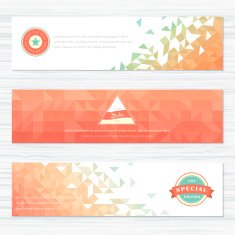 Set of banners with different geometric patterns