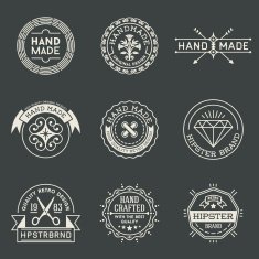 Retro design insignias logotypes set 3 Vector vintage elements