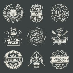 Retro design insignias logotypes natural product set