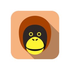 animal gorilla face flat icon